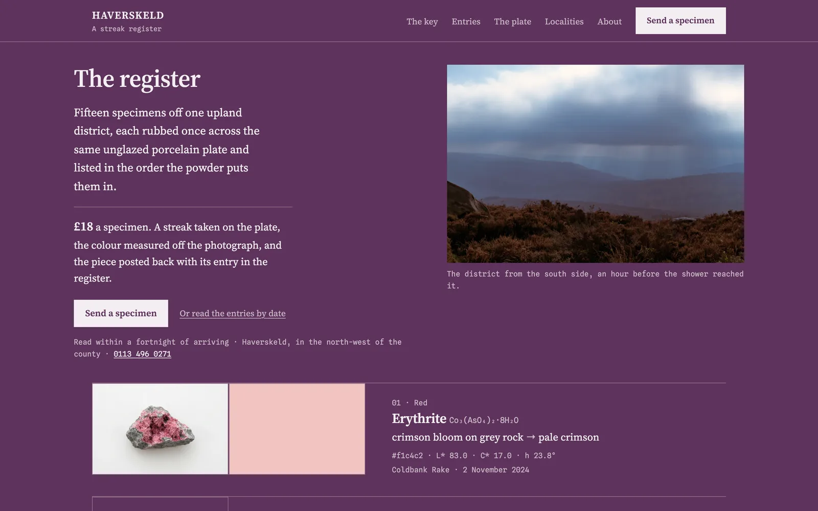 The HAVERSKELD landing page at desktop width