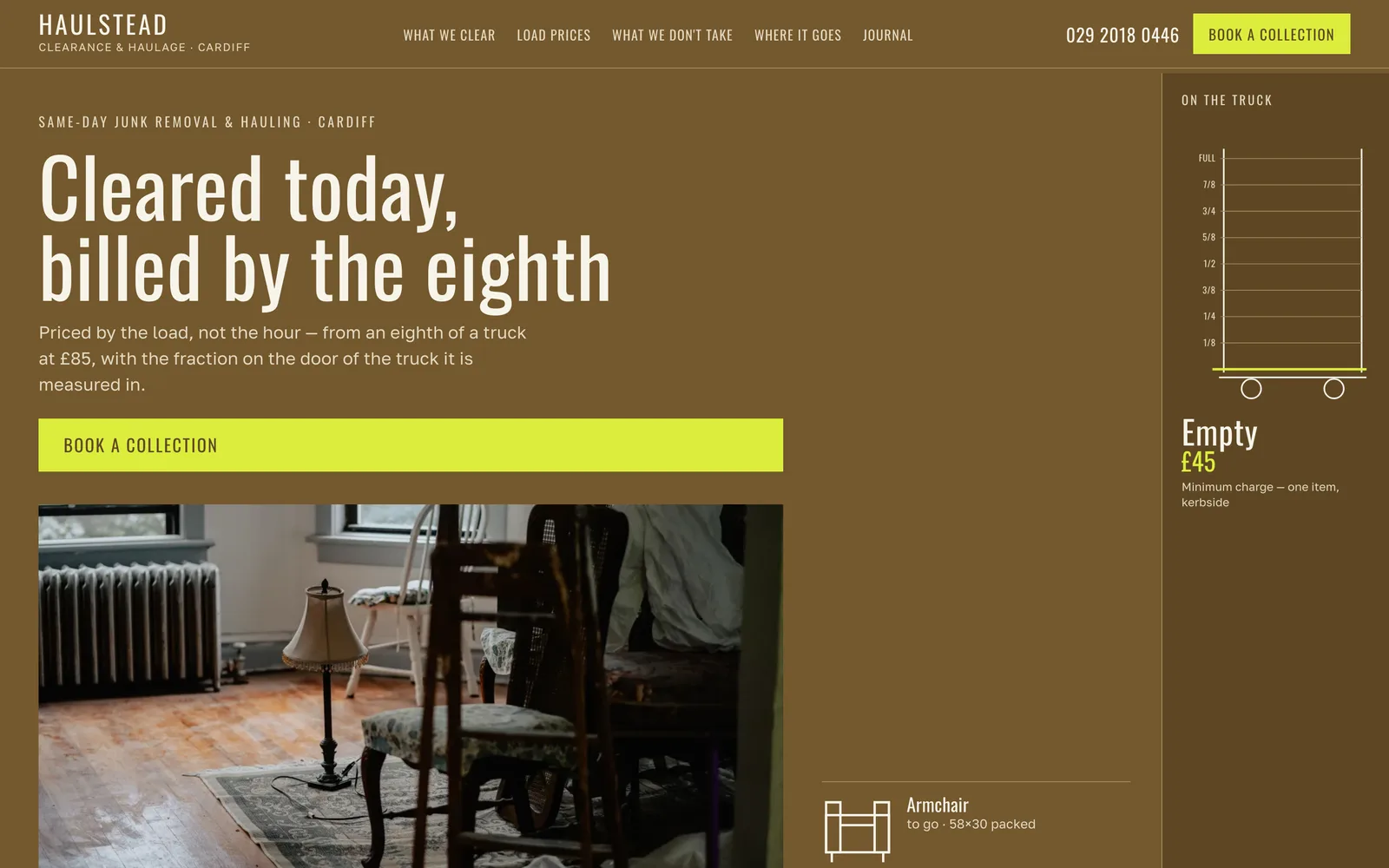 Junk Removal Website Template: the HAULSTEAD CLEARANCE & HAULAGE demo home page