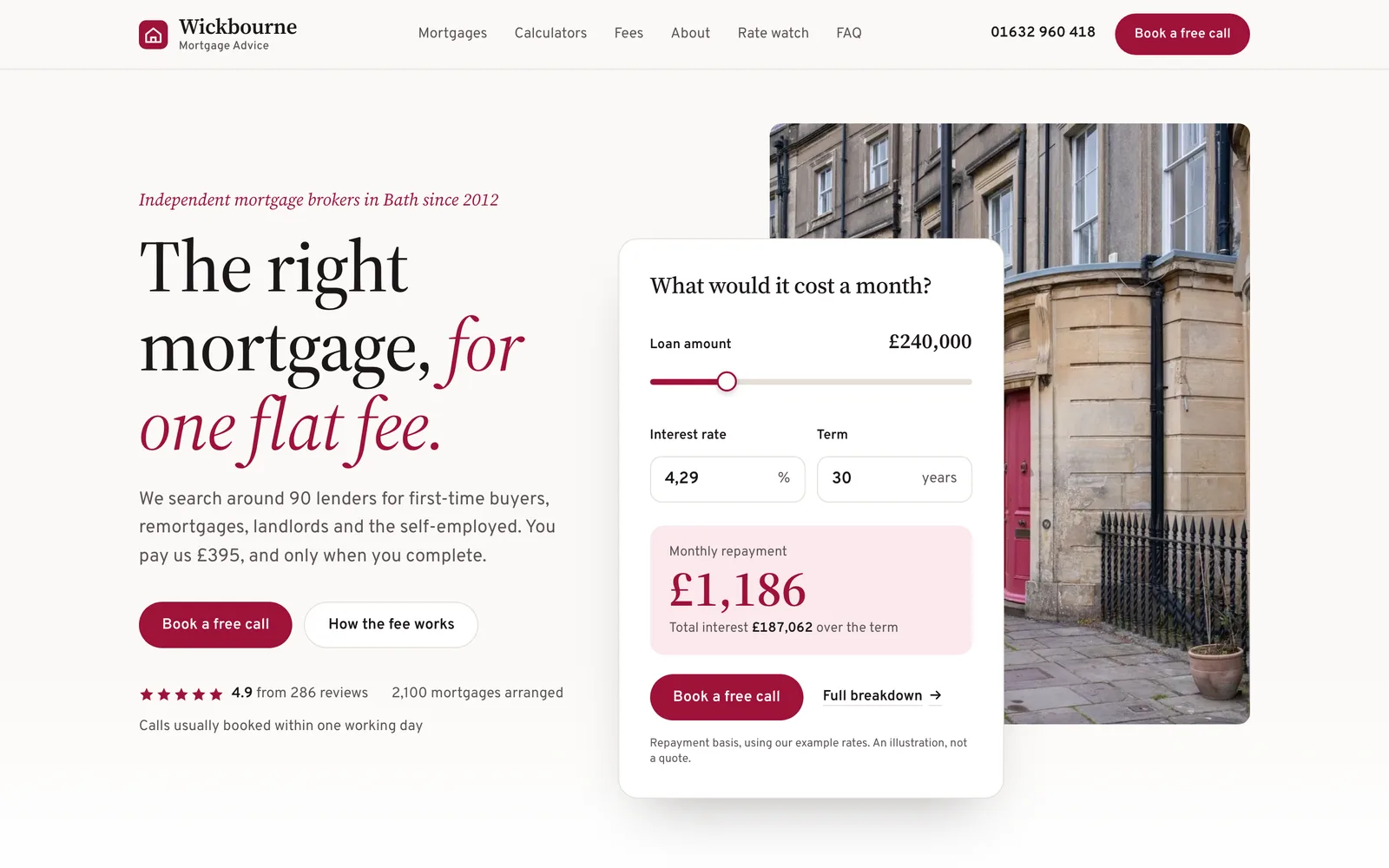 Mortgage Broker Website Template: the WICKBOURNE MORTGAGE ADVICE demo home page