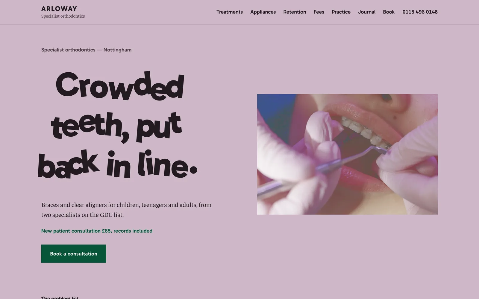Orthodontist Website Template: the ARLOWAY ORTHODONTICS demo home page