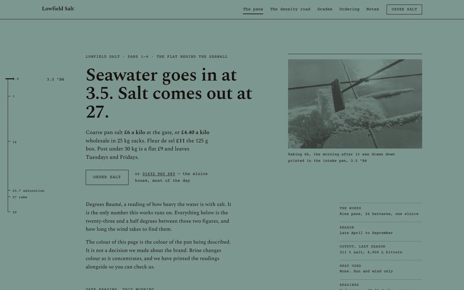 The Lowfield Salt landing page at desktop width
