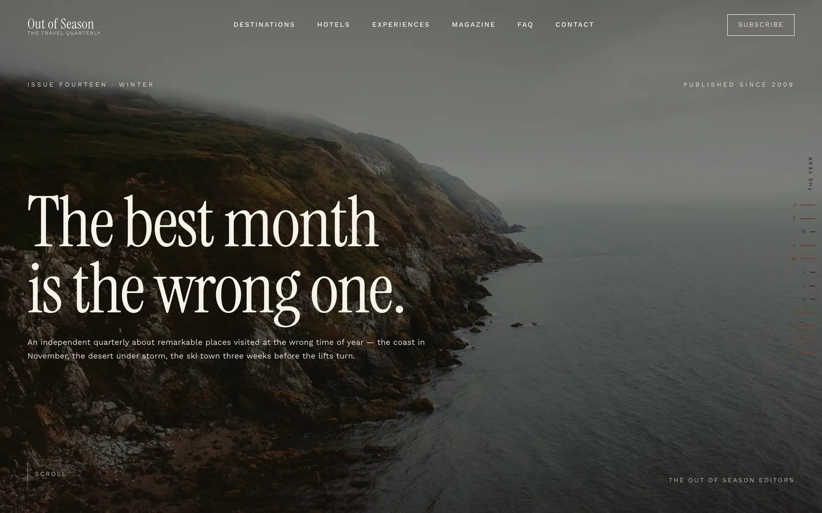 Online Magazine Website Template: the Out of Season demo home page